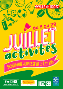 Le programme jeunesse de juillet activités 2022 à Rodez